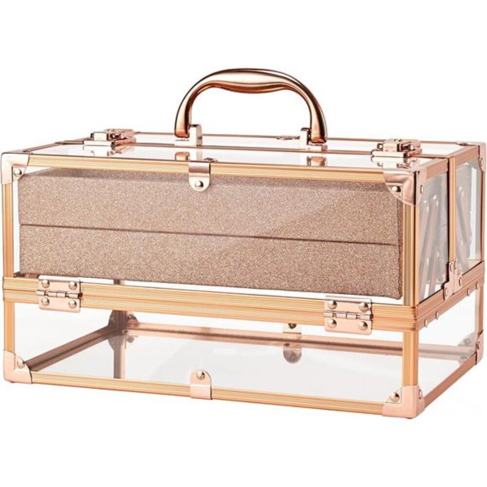 Makeup Train Case Cosmetic Storage Box Acrylic Makeup Organizer 11.8 INCH
